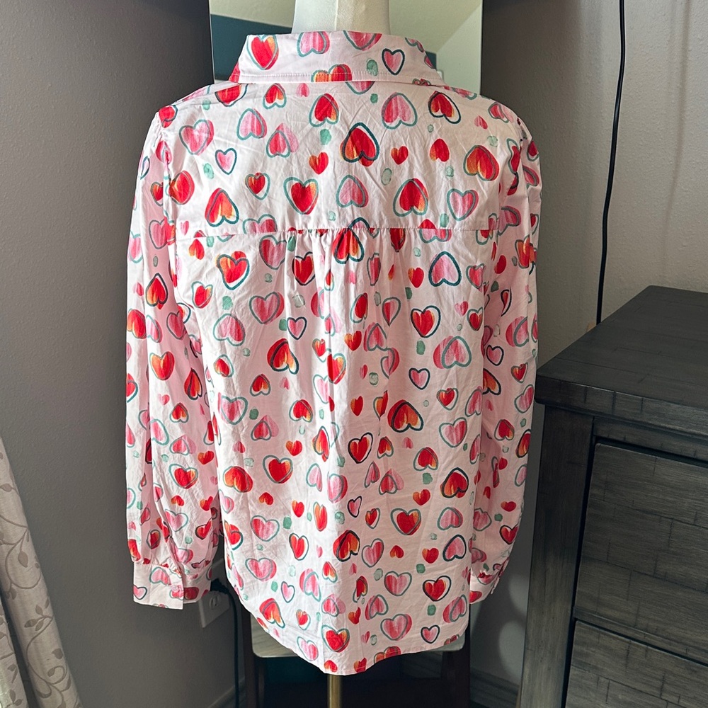 JODIFL Heart Patterned Button-Up Shirt - Picture 10 of 15